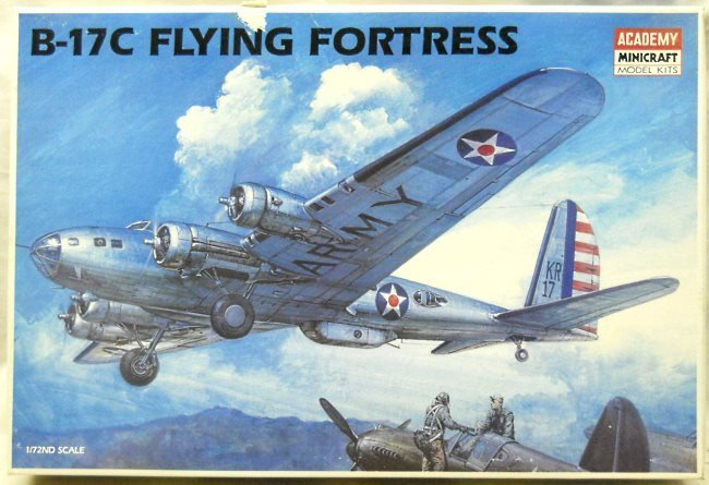 Academy 1/72 Boeing B-17C Flying Fortress, 1666 plastic model kit